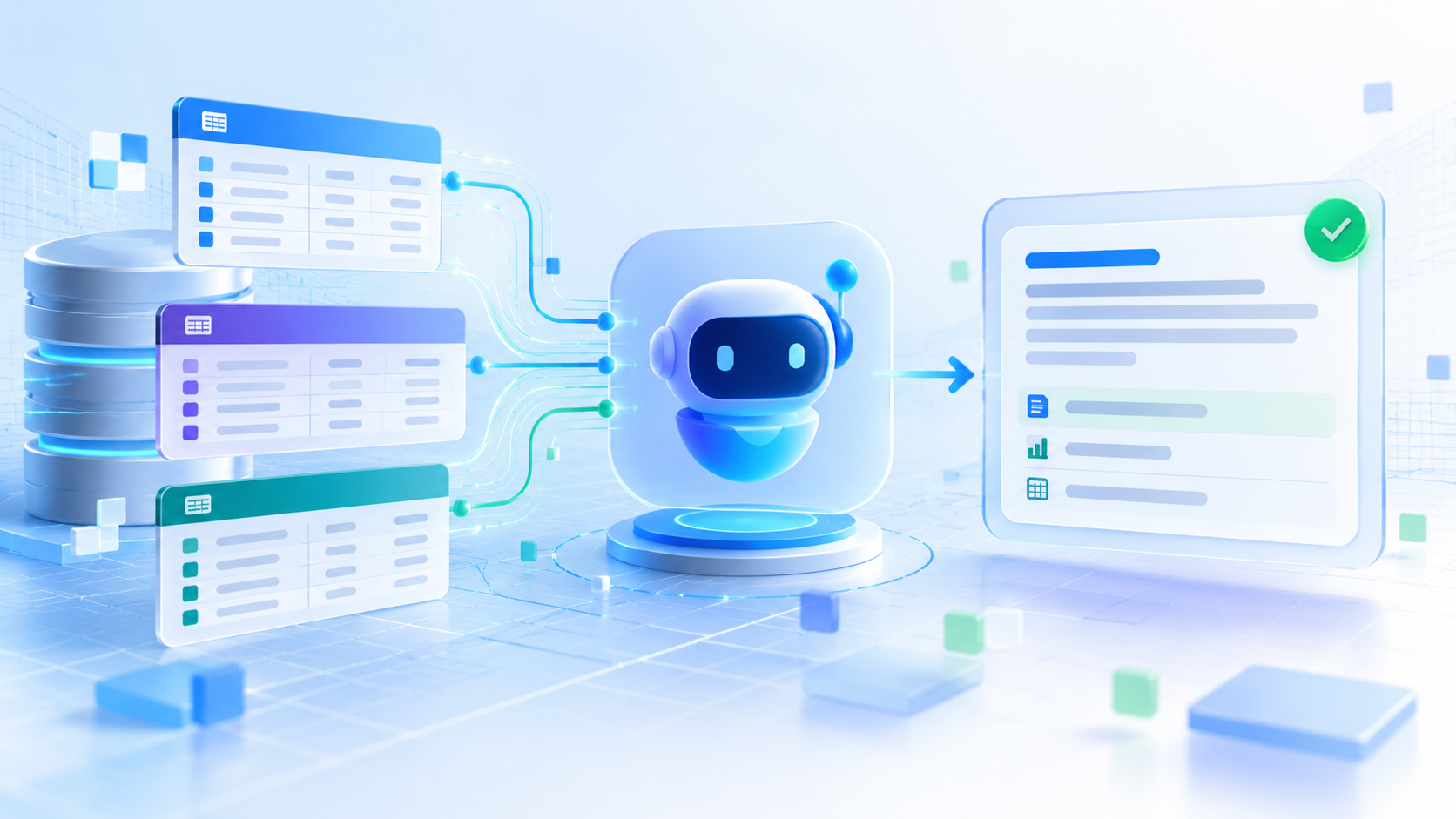 Dataverse tables and business records connected to a Copilot Studio agent that produces a verified grounded answer