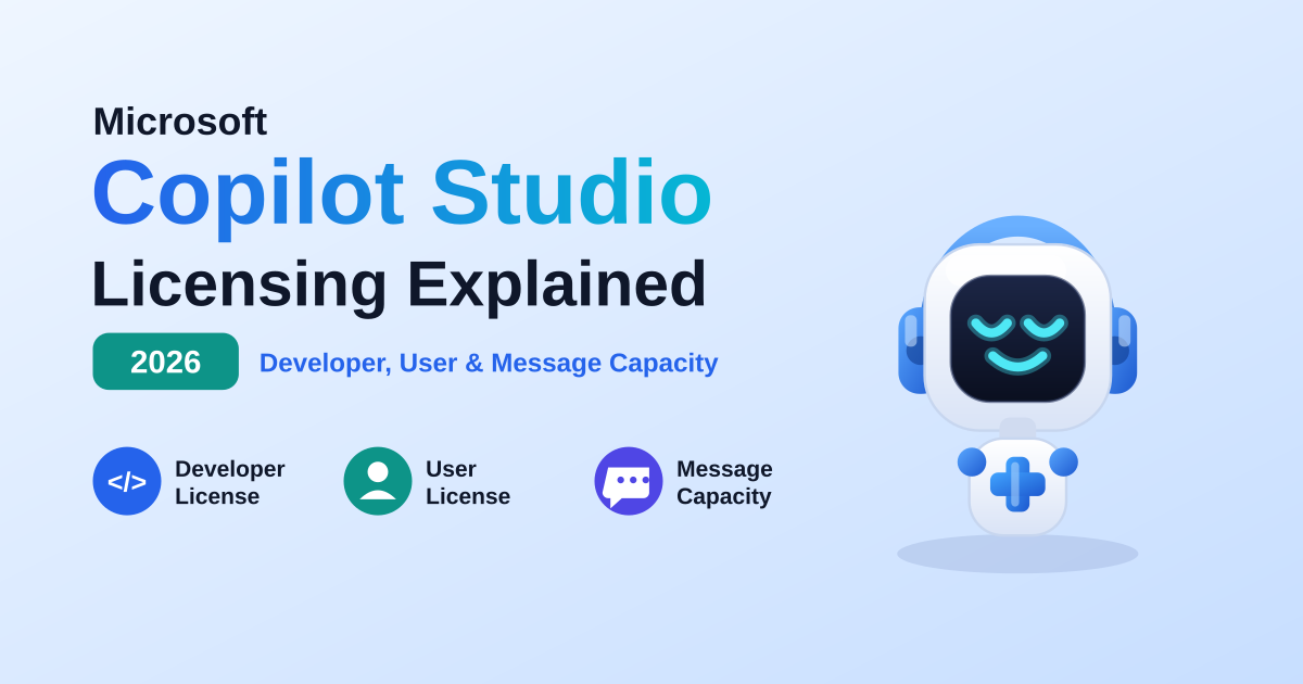 Microsoft Copilot Studio Licensing Explained (2026): Developer, User & Message Capacity Guide article image